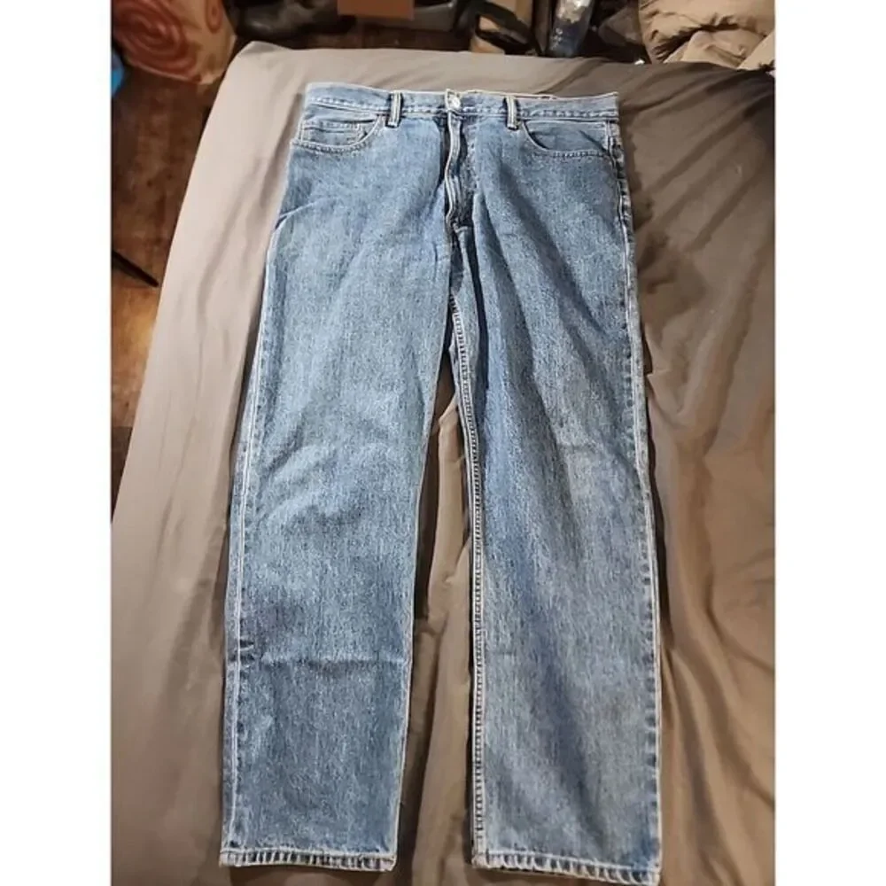 Levis 550 Jeans Mens 40X30 Blue Denim Relaxed Fit Straight Leg Medium Stone Wash